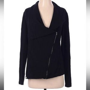 Vimmia black asymmetric zip up sweatshirt sz M